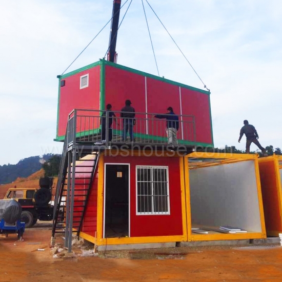 casa de contenedor desmontable prefabricada personalizada para el campo de trabajo