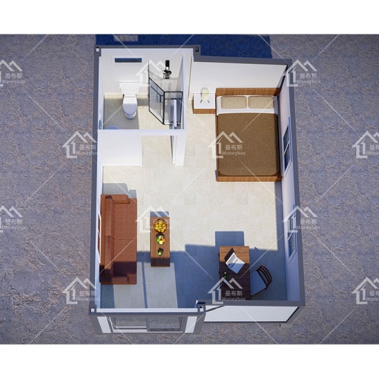 casas modulares prefabricadas de China casa contenedor expandible de un dormitorio